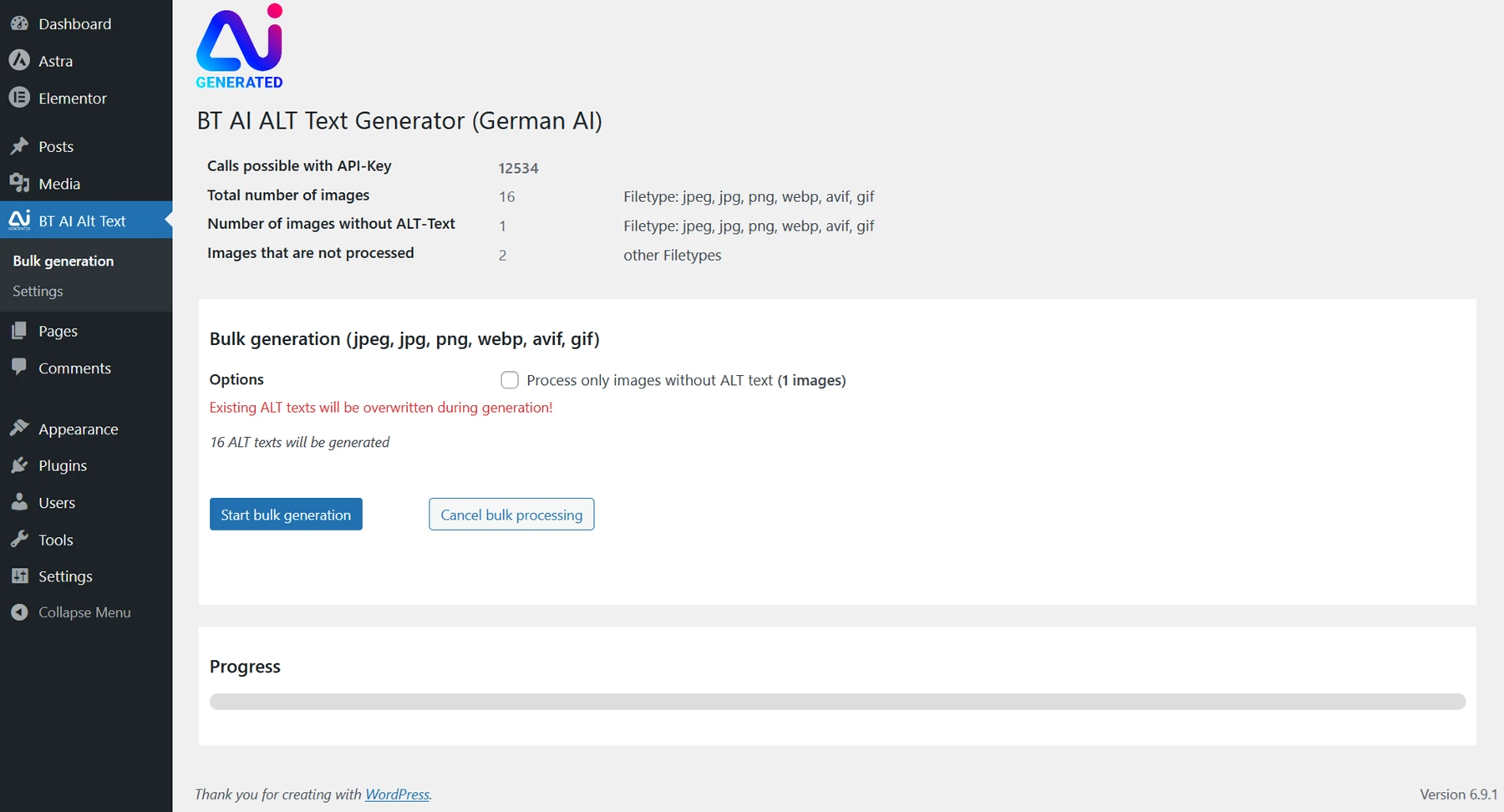 Bulk processing for the entire media library