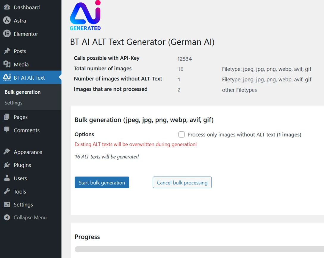 Bulk processing for the entire media library