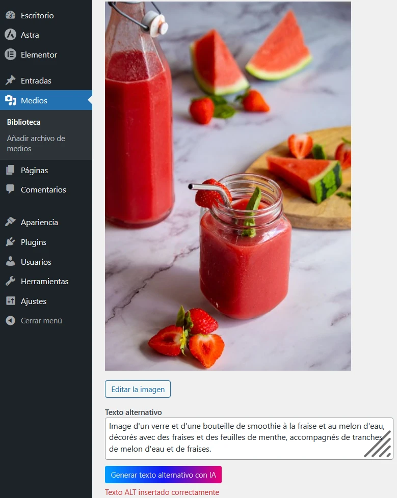 Ejemplo de texto alternativo generado con IA en espanol