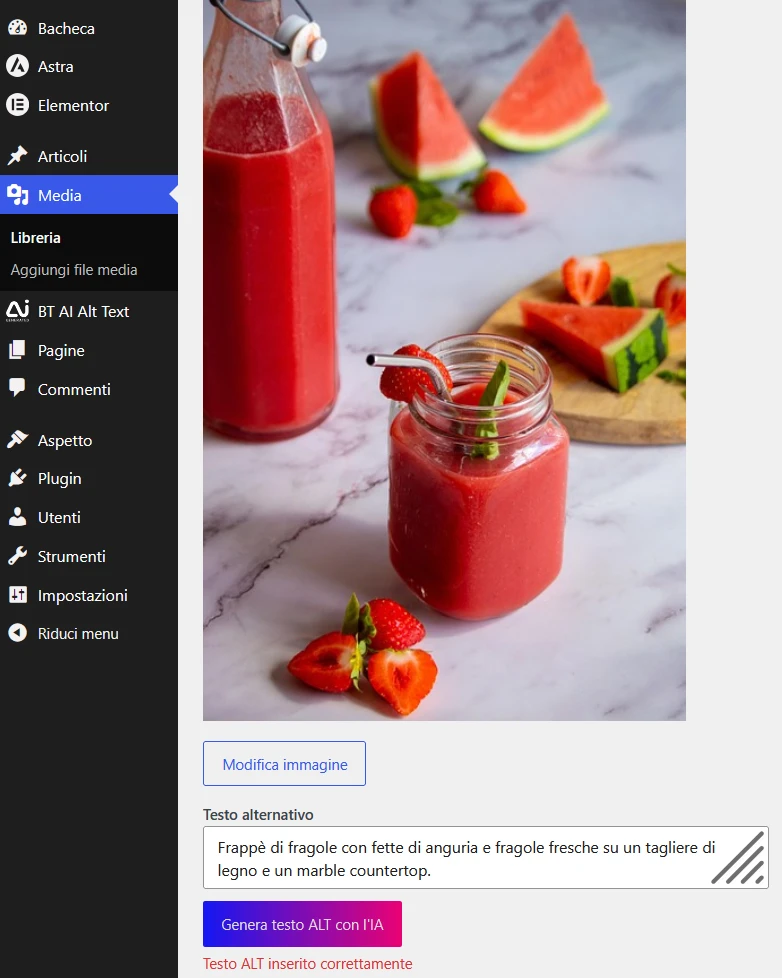 Esempio con Testo Alternativo Generato dall'IA per un'immagine di WordPress